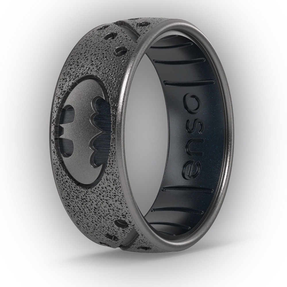 NWT Enso The Batman - Platinum/Black Pearl Ring